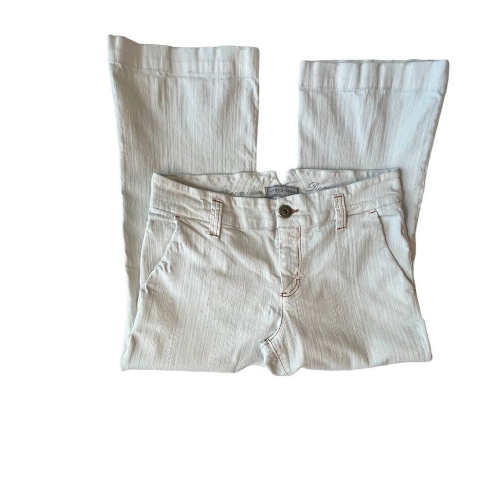 Tommy Hilfiger Women Capris Denim Mid Rise White/Bone (Sz8 W32 L24)